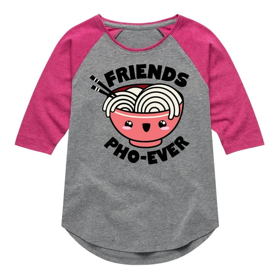 Instant Message - Friends Pho Ever 1 - Girls Shirt Tail Raglan
