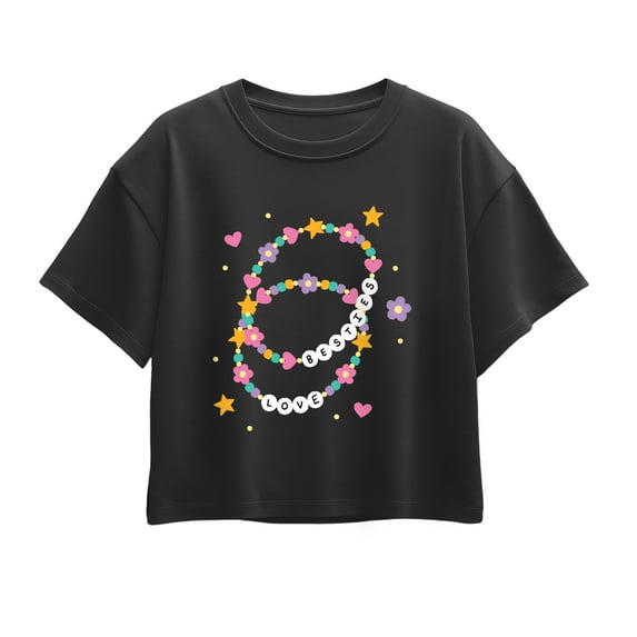 Instant Message - Friendship Bracelet - Youth Girl Short Sleeve Boxy Tee