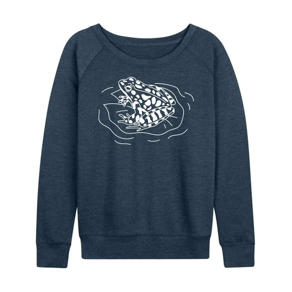 Instant Message - Frog On Lily Pad - Women's Lightweight French Terry Long Sleeve Shirt