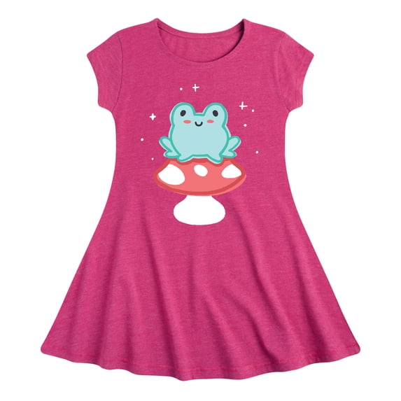 Instant Message - Frog On Mushroom - Toddler And Youth Girls Fit And Flare Dress