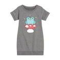 thumbnail image 1 of Instant Message - Frog On Mushroom - Toddler And Youth Girls Fleece Dress, 1 of 6