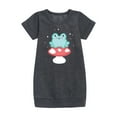 thumbnail image 1 of Instant Message - Frog On Mushroom - Toddler And Youth Girls Fleece Dress, 1 of 1