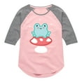thumbnail image 1 of Instant Message - Frog On Mushroom - Toddler And Youth Girls Raglan Graphic T-Shirt, 1 of 6