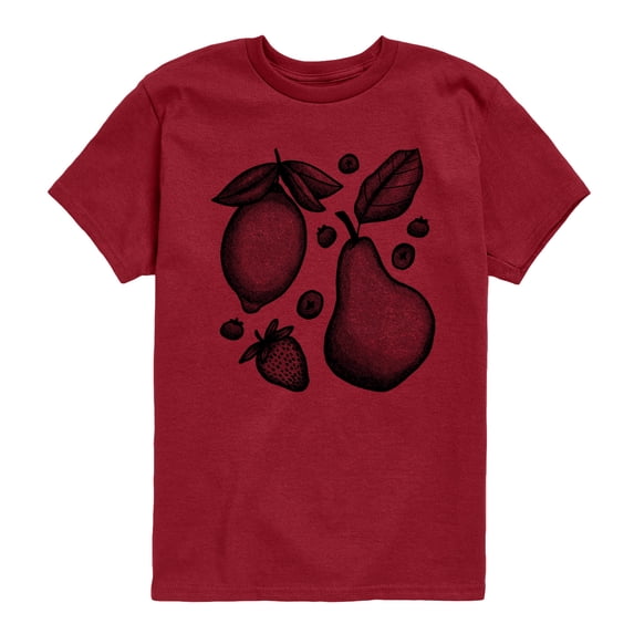 Instant Message - Fruit Images Short Sleeve Graphic T-Shirt