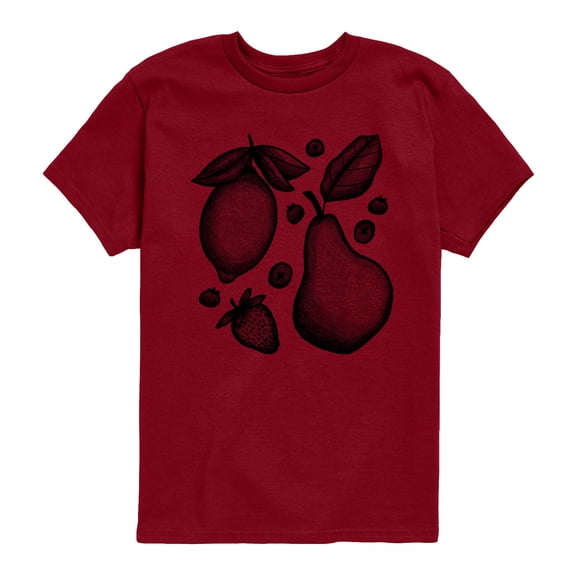 Instant Message - Fruit Images Short Sleeve Graphic T-Shirt