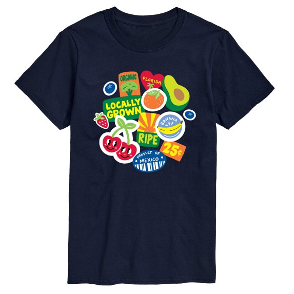 Instant Message - Fruit Stamps Short Sleeve Graphic T-Shirt