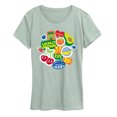 thumbnail image 1 of Instant Message - Fruit Stamps Women's Short Sleeve Graphic T-Shirt, 1 of 4