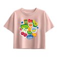 thumbnail image 1 of Instant Message - Fruit Stamps - Youth Girl Short Sleeve Boxy Tee, 1 of 5