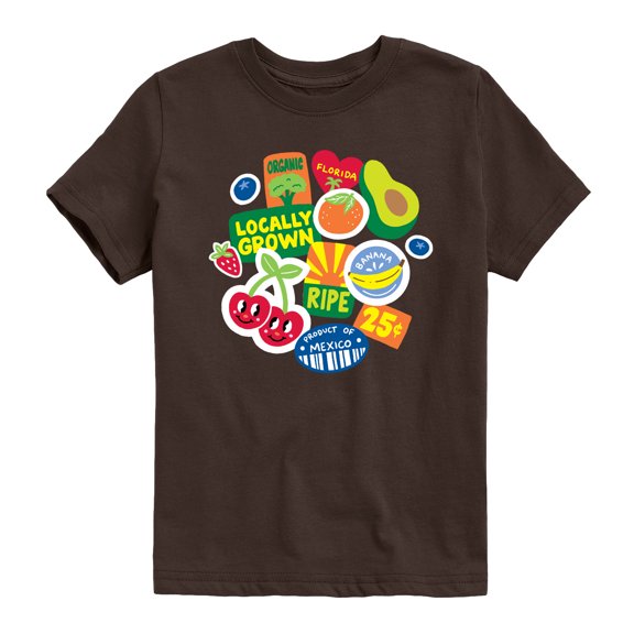 Instant Message - Fruit Stamps - Youth Short Sleeve Graphic T-Shirt