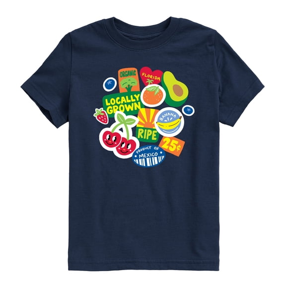 Instant Message - Fruit Stamps - Youth Short Sleeve Graphic T-Shirt