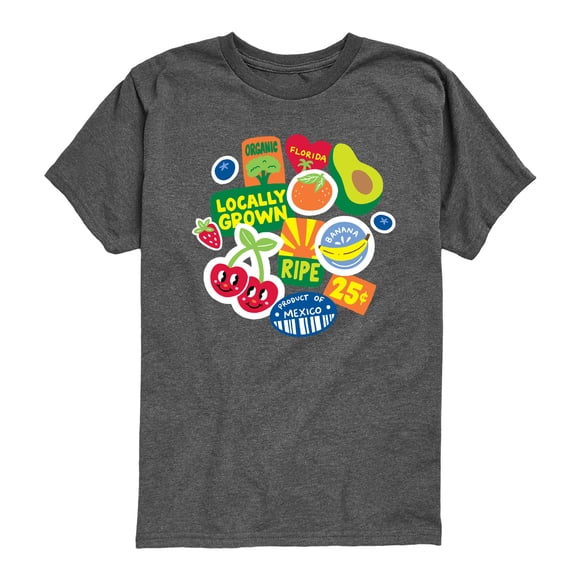 Instant Message - Fruit Stamps - Youth Short Sleeve Graphic T-Shirt