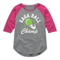 thumbnail image 1 of Instant Message - Gaga Ball Champ - Toddler & Youth Girls Raglan Graphic T-Shirt, 1 of 4