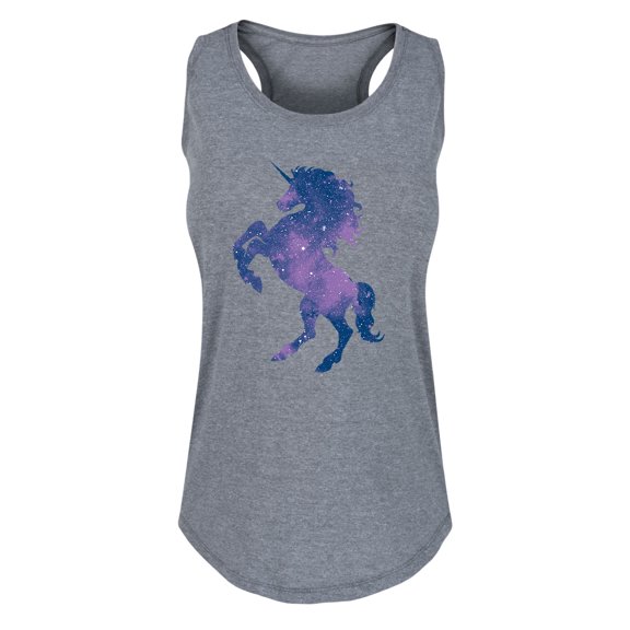 Instant Message - Galaxy Print Unicorn - Women's Racerback Tank