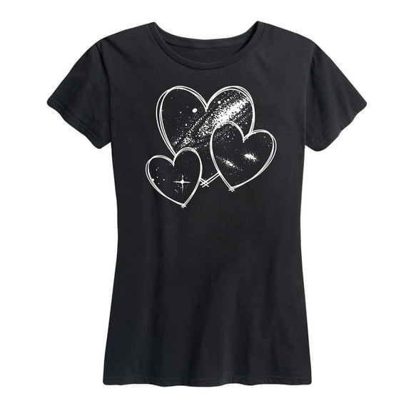 Instant Message - Galaxy Sketched Hearts - Women's Short Sleeve Graphic T-Shirt