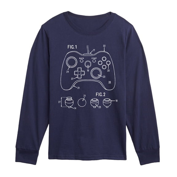 Instant Message - Game Controller Rendering - Youth Long Sleeve Graphic T-shirt