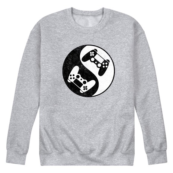 Instant Message - Game Controller Yin Yang - Men's Crew Neck Fleece Pullover