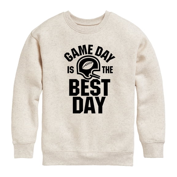 Instant Message - Game Day Best Day - Toddler & Youth Crewneck Fleece Sweatshirt