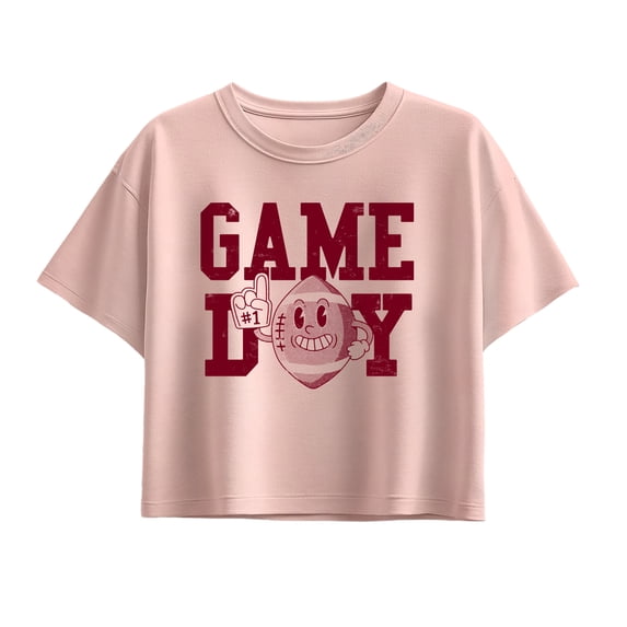 Instant Message - Game Day Football Short Sleeve Boxy Graphic T-Shirt