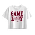 thumbnail image 1 of Instant Message - Game Day Football Short Sleeve Boxy Graphic T-Shirt, 1 of 5