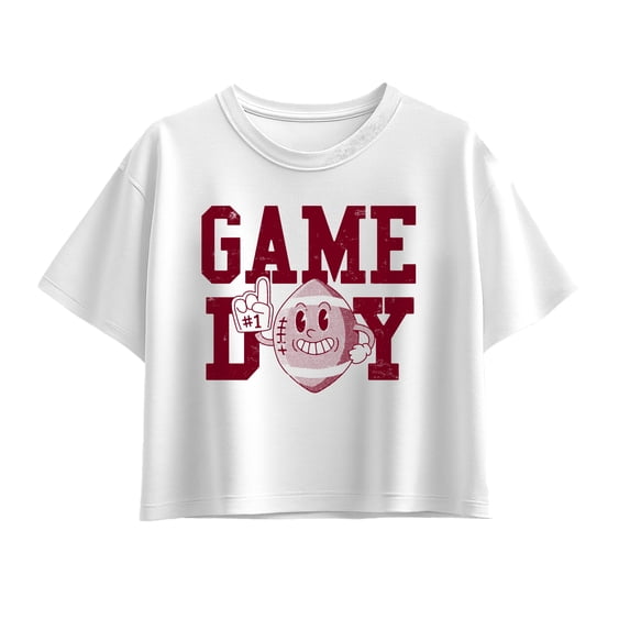 Instant Message - Game Day Football Short Sleeve Boxy Graphic T-Shirt