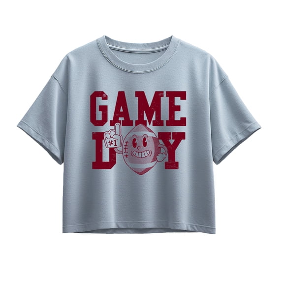 Instant Message - Game Day Football Short Sleeve Boxy Graphic T-Shirt