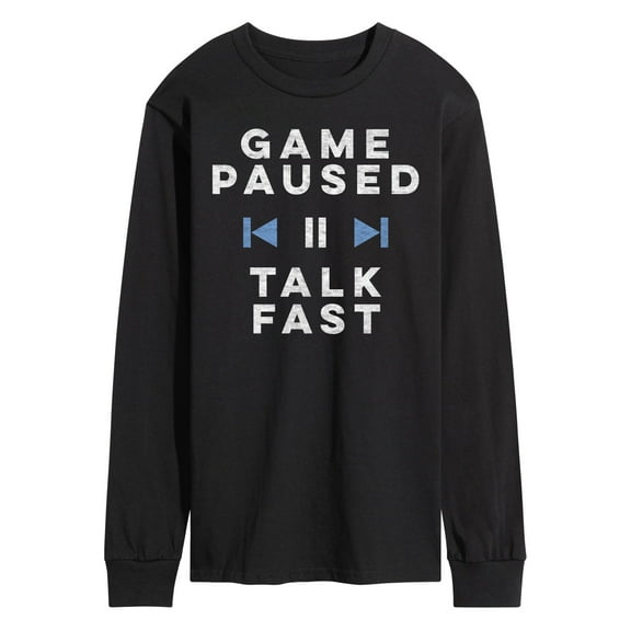 Instant Message - Game Paused Talk Fast - Men's Long Sleeve Graphic T-Shirt