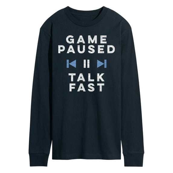 Instant Message - Game Paused Talk Fast - Men's Long Sleeve Graphic T-Shirt