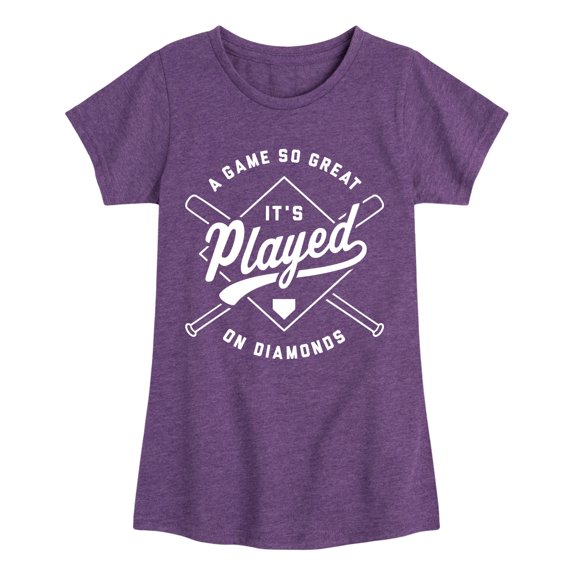 Instant Message - Game So Great It's Played On Diamonds - Youth Girls Fitted Short Sleeve T-Shirt