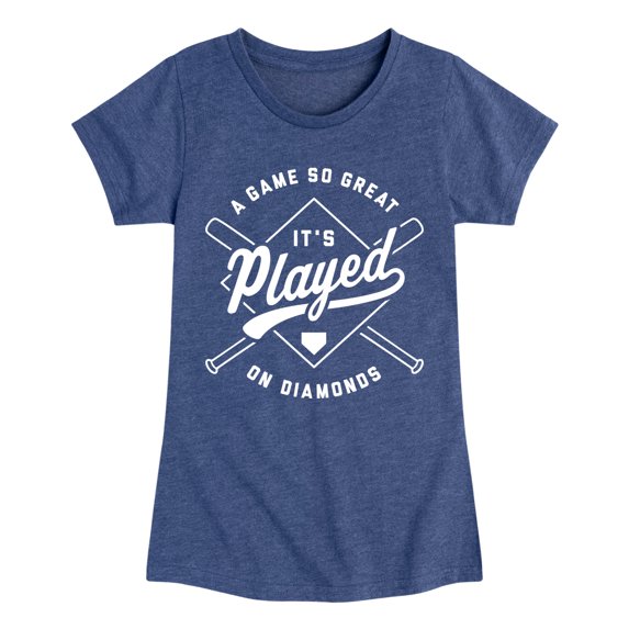 Instant Message - Game So Great It's Played On Diamonds - Youth Girls Fitted Short Sleeve T-Shirt