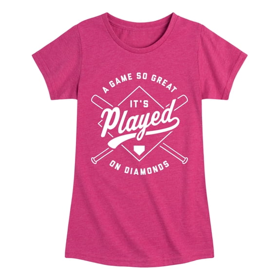 Instant Message - Game So Great It's Played On Diamonds - Youth Girls Fitted Short Sleeve T-Shirt