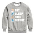 thumbnail image 1 of Instant Message - Gamer - Eat, Sleep, Mine, Repeat - Toddler & Youth Crewneck Fleece Sweatshirt, 1 of 6