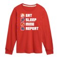 thumbnail image 1 of Instant Message - Gamer - Eat, Sleep, Mine, Repeat - Toddler & Youth Long Sleeve Graphic T-Shirt, 1 of 6