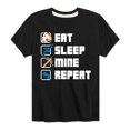 thumbnail image 1 of Instant Message - Gamer - Eat, Sleep, Mine, Repeat - Toddler & Youth Short Sleeve Graphic T-Shirt, 1 of 6