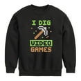 thumbnail image 1 of Instant Message - Gamer - I Dig Video Games - Toddler & Youth Crewneck Fleece Sweatshirt, 1 of 6