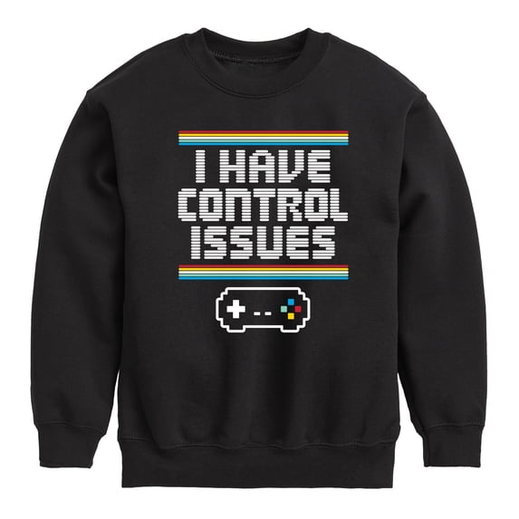 Instant Message - Gamer - I Have Control Issues - Toddler & Youth Crewneck Fleece Sweatshirt