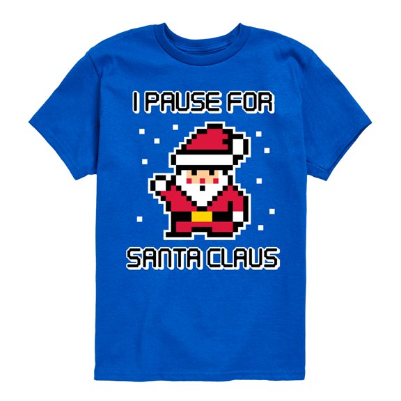 Instant Message - Gamer - I Pause for Santa Claus - Toddler & Youth Short Sleeve Graphic T-Shirt
