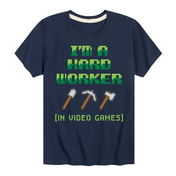 Instant Message - Gamer - I'm a Hard Worker In Video Games - Toddler & Youth Short Sleeve Graphic T-Shirt