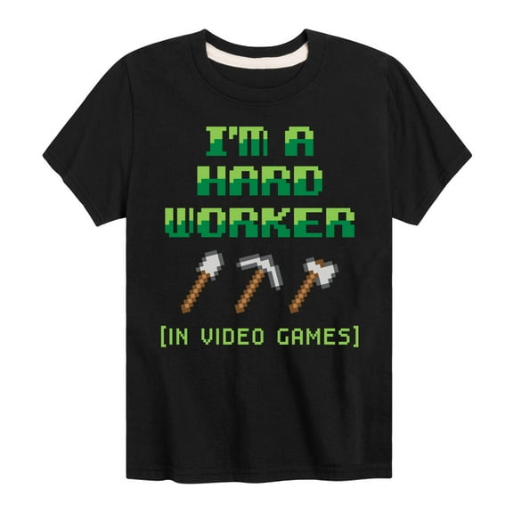 Instant Message - Gamer - I'm a Hard Worker In Video Games - Toddler & Youth Short Sleeve Graphic T-Shirt