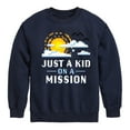 thumbnail image 1 of Instant Message - Gamer - Just A Kid on A Mission - Toddler & Youth Crewneck Fleece Sweatshirt, 1 of 6