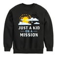 thumbnail image 1 of Instant Message - Gamer - Just A Kid on A Mission - Toddler & Youth Crewneck Fleece Sweatshirt, 1 of 6