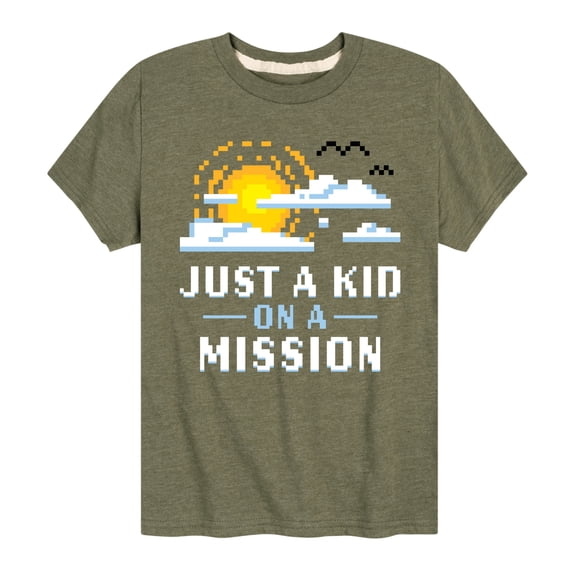 Instant Message - Gamer - Just A Kid on A Mission - Toddler & Youth Short Sleeve Graphic T-Shirt