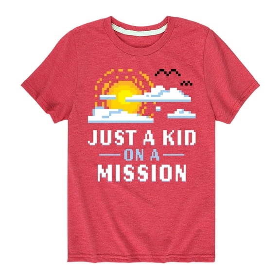 Instant Message - Gamer - Just A Kid on A Mission - Toddler & Youth Short Sleeve Graphic T-Shirt