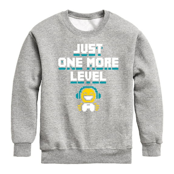 Instant Message - Gamer Just One More Level - Toddler & Youth Crewneck Fleece Sweatshirt