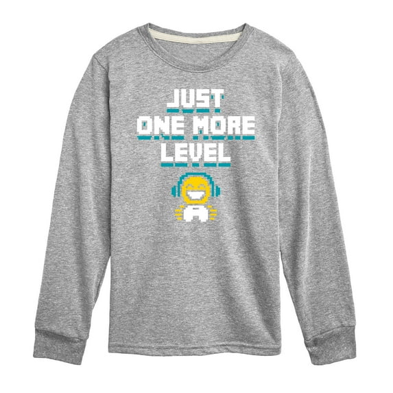 Instant Message - Gamer Just One More Level - Toddler & Youth Long Sleeve Graphic T-Shirt