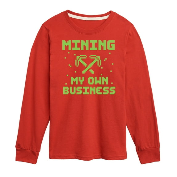 Instant Message - Gamer - Mining My Own Business - Toddler & Youth Long Sleeve Graphic T-Shirt