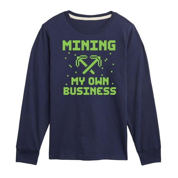 Instant Message - Gamer - Mining My Own Business - Toddler & Youth Long Sleeve Graphic T-Shirt