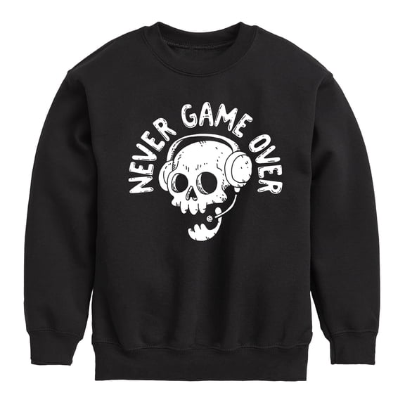 Instant Message - Gamer - Never Game Over - Toddler & Youth Crewneck Fleece Sweatshirt