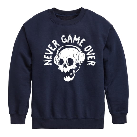 Instant Message - Gamer - Never Game Over - Toddler & Youth Crewneck Fleece Sweatshirt