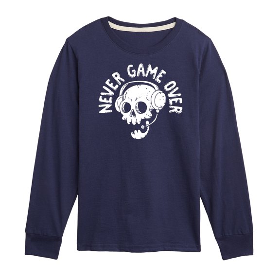Instant Message - Gamer - Never Game Over - Toddler & Youth Long Sleeve Graphic T-Shirt