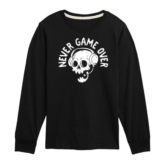Instant Message - Gamer - Never Game Over - Toddler & Youth Long Sleeve Graphic T-Shirt